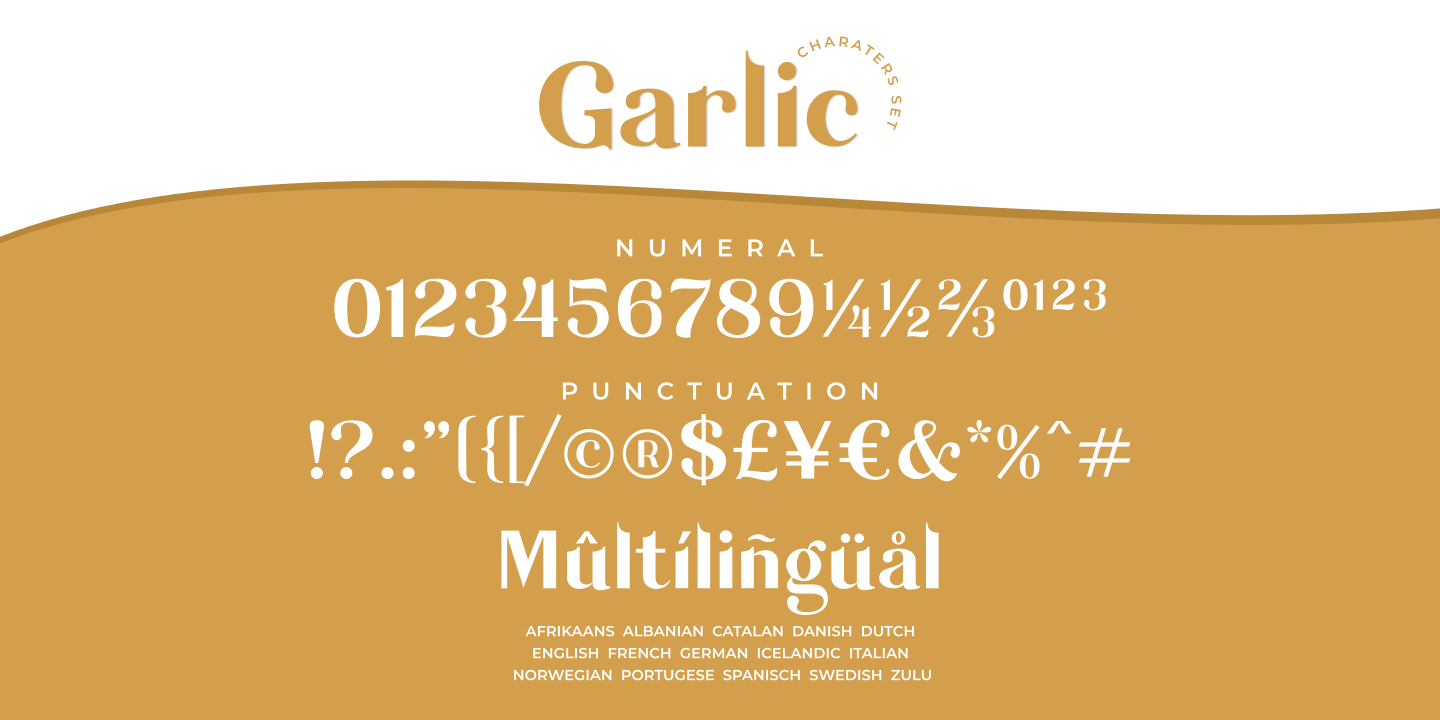 Example font Garlic #2